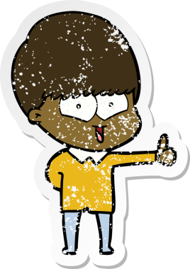 Bir insan tarafından çizilmiş mutlu bir çocuğun sıkıntılı çıkartması.