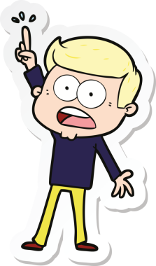 Bir insan tarafından çizilmiş bir karikatür çıkartması.