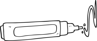 Bir insan tarafından çizilmiş siyah beyaz bir kalem.