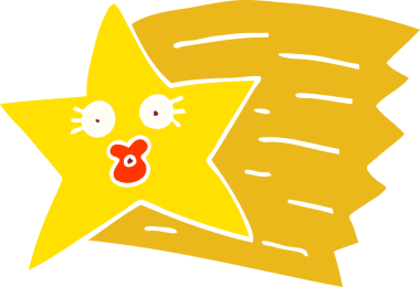 Bir insan tarafından çizilmiş düz renkli karikatür çizimi