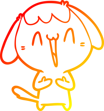 Bir insan tarafından çizilmiş sevimli bir köpeğin sıcak çizgi çizgisi.