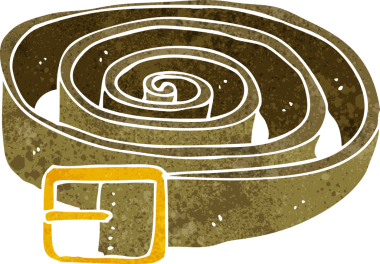 Bir insan tarafından çizilmiş deri kemer.