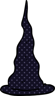 Bir insan tarafından çizilmiş karalama cadı şapkası.