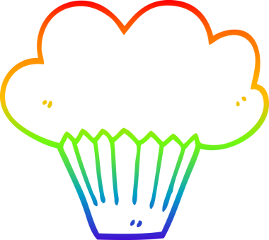 Gökkuşağı gradyan çizgisi bir insan tarafından çizilmiş bir kek.