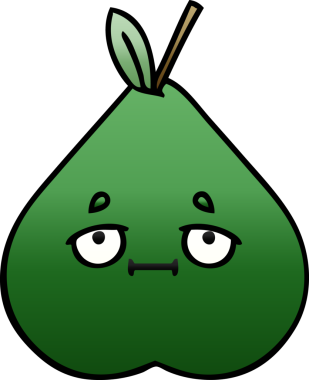 Bir insan tarafından çizilmiş armut gölgeli çizgi film.