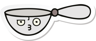 Bir insan tarafından çizilmiş sevimli bir çizgi filmin çıkartması.