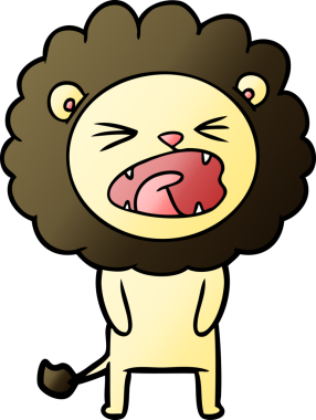 Bir insan tarafından çizilmiş çizgi film aslanı.