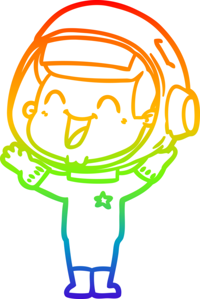gökkuşağı gradyan çizimi mutlu bir çizgi astronot çizimi bir insan tarafından çizildi