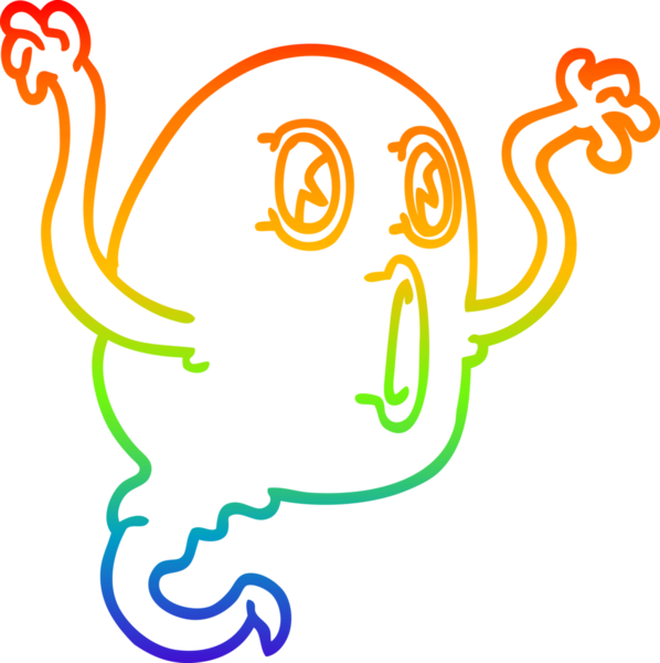 Bir insan tarafından çizilmiş bir çizgi film hayaletinin çizimi.