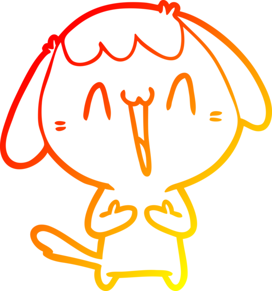 Bir insan tarafından çizilmiş sevimli bir köpeğin sıcak çizgi çizgisi.