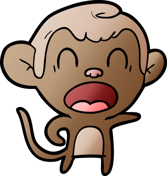 Bir insan tarafından çizilmiş bağıran çizgi maymun.