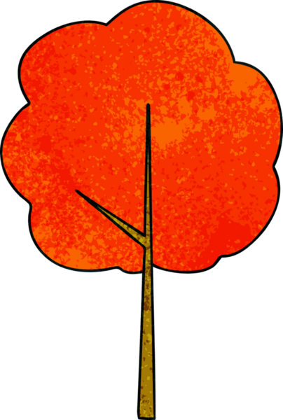 Bir insan tarafından çizilmiş tuhaf bir çizgi film ağacı.