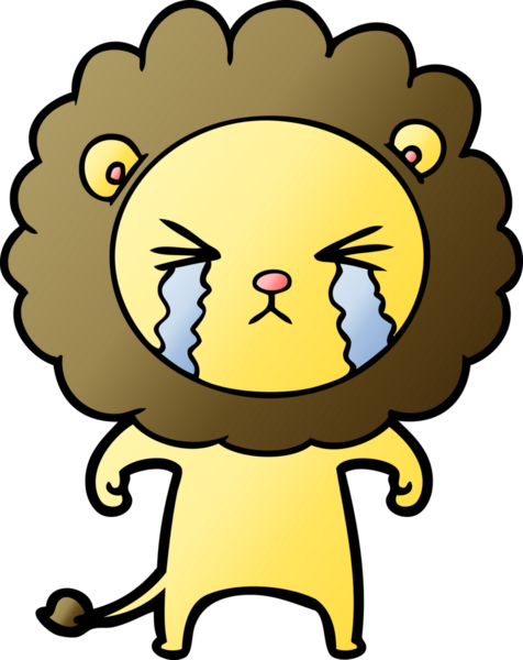 Bir insan tarafından çizilmiş ağlayan bir aslan.