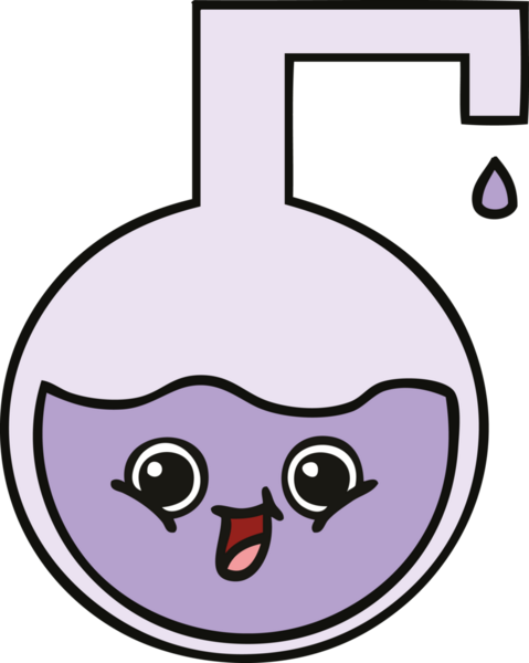 Bir insan tarafından çizilmiş bilimsel bir deneyin sevimli karikatürü.