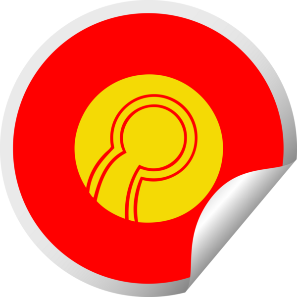 Bir insan tarafından çizilmiş bir kase topunun dairesel soyma etiketi.