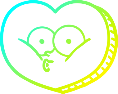 Bir insan tarafından çizilmiş bir aşk karikatürü çizimi.