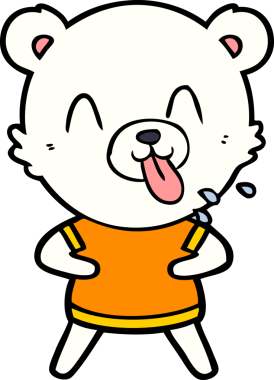 Bir insan tarafından çizilmiş mutlu kutup ayısı karikatürü