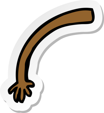 Bir insan tarafından çizilmiş bir karikatür kolunun çıkartması.