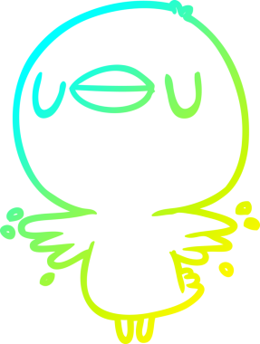 Bir insan tarafından çizilmiş kanat çırpan sevimli bir karikatür hatunun soğuk gradyan çizimi