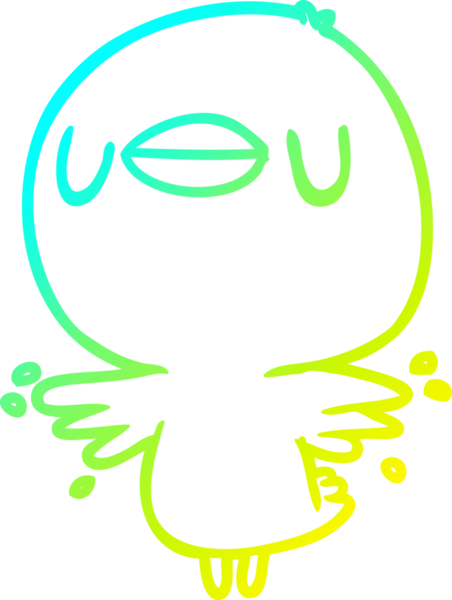 Bir insan tarafından çizilmiş kanat çırpan sevimli bir karikatür hatunun soğuk gradyan çizimi