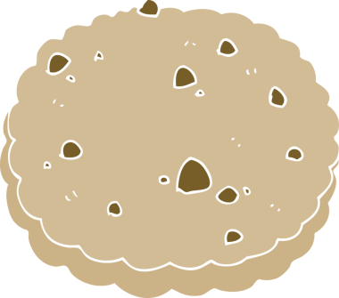 Bir insan tarafından çizilmiş düz renkli çizgi film bisküvisi