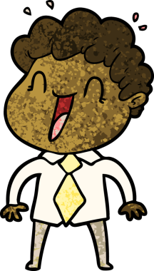 Bir insan tarafından çizilmiş mutlu bir adam.