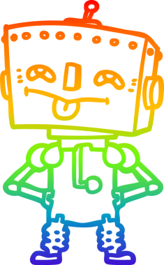 gökkuşağı gradyan çizgisi bir insan tarafından çizilmiş robot çizgi