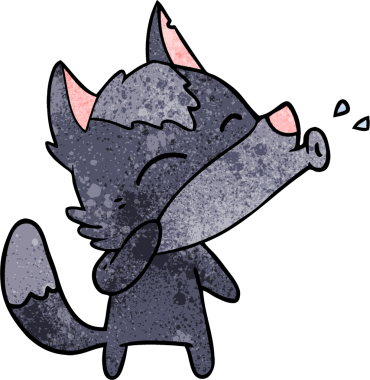 Bir insan tarafından çizilmiş uluyan kurt çizgi filmi.