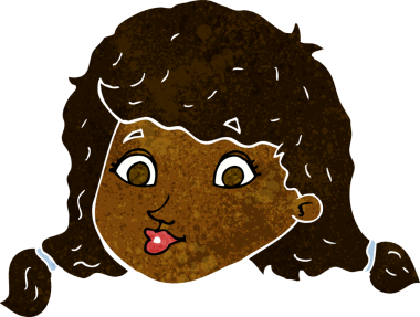 güzel bir kadın çizgi filmi; bir insan tarafından çizilmiş yüz