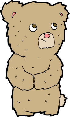 Bir insan tarafından çizilmiş oyuncak ayı.