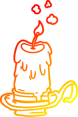 Bir insan tarafından çizilmiş eski ve ürkütücü bir mumun sıcak çizgi çizimi.