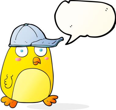 Bir insan tarafından çizilmiş serbest konuşma balonu karikatür kuşu.