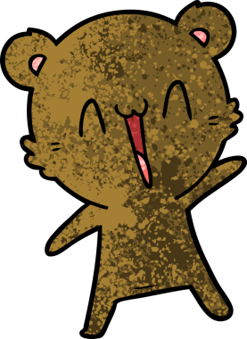 Bir insan tarafından çizilmiş mutlu ayı karikatürü