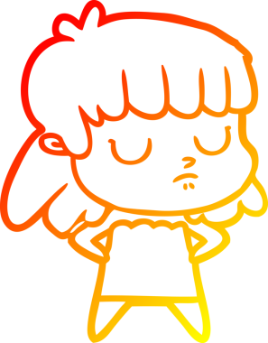 Bir insan tarafından çizilmiş bir çizgi film karakterinin sıcak çizgi çizimi