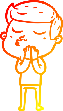 Bir insan tarafından çizilen çizgi film modelinin sıcak çizgi çizimi.