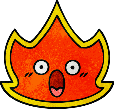 Bir insan tarafından çizilmiş bir ateşin retro grunge dokusu.