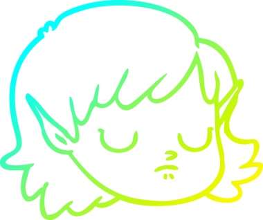 Bir insan tarafından çizilmiş soğuk gradyan çizgi çizimi.