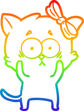 gökkuşağı gradyanı çizimi bir insan tarafından çizilmiş çizgi film kedisi