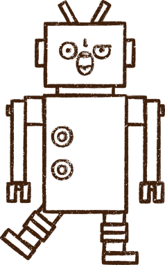 Robot Kömür Bir insan tarafından çizilmiş