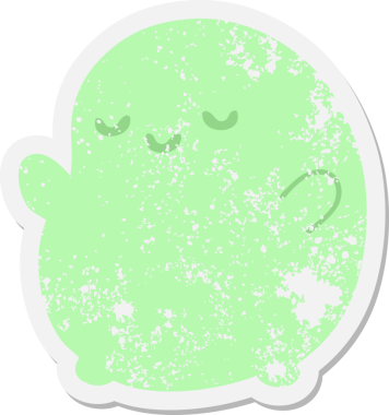 Bir insan tarafından çizilmiş küçük grunge çıkartması.