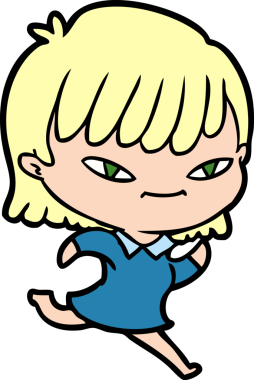 Bir insan tarafından çizilmiş karikatür kadın.