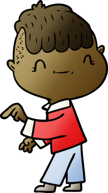 Bir insan tarafından çizilmiş çizgi film dostu çocuk.