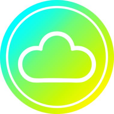 Serin gradyan bir insan tarafından çizilmiş hava bulutu dairesel simgesi