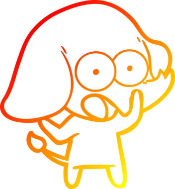 Bir insan tarafından çizilmiş şirin bir fil çizimi.