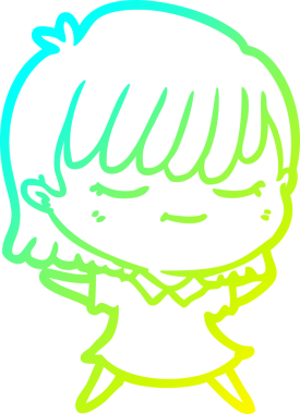 Bir insan tarafından çizilmiş bir karikatür kadın çizimi.