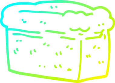 Bir insan tarafından çizilmiş bir somun ekmeğin soğuk gradyan çizimi