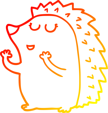 Bir insan tarafından çizilmiş bir kirpinin sıcak çizgi çizimi