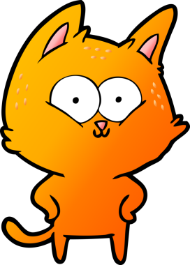 Bir insan tarafından çizilmiş çizgi film kedisi.