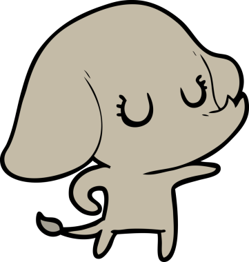 Bir insan tarafından çizilmiş şirin bir fil.