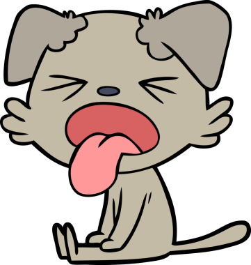 Bir insan tarafından çizilmiş çizgi film köpeği.